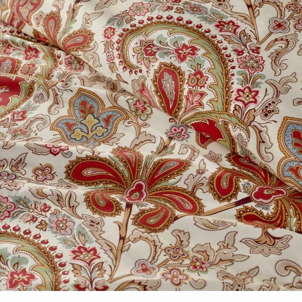 Pottery Barn Charlie Paisley Organic Percale queen/full Duvet Cover